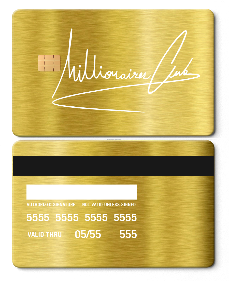Ultra-premium Millionaires Club metal cards with luxurious engraved design, elite custom metal cards for global buyers