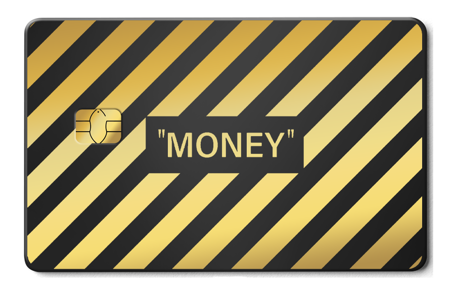Money metal card by Gold Wraps, premium stainless steel with bold MONEY design