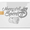 Money Well Spent metal card by Gold Wraps, premium stainless steel statement card