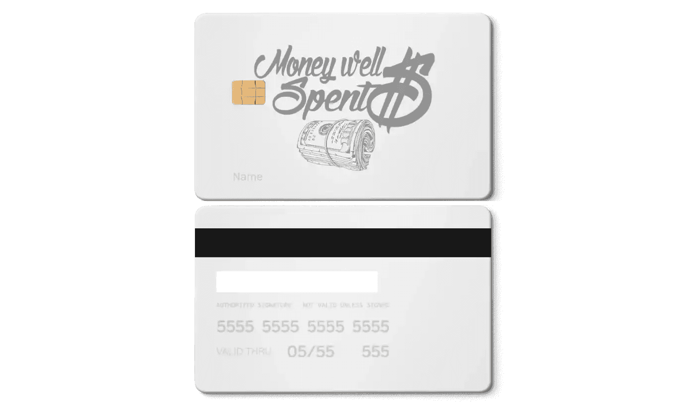 Luxury Money Well Spent metal card crafted for elite international collectors