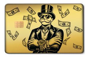 Monopoly Boss metal card by Gold Wraps, premium stainless steel Monopoly Man design