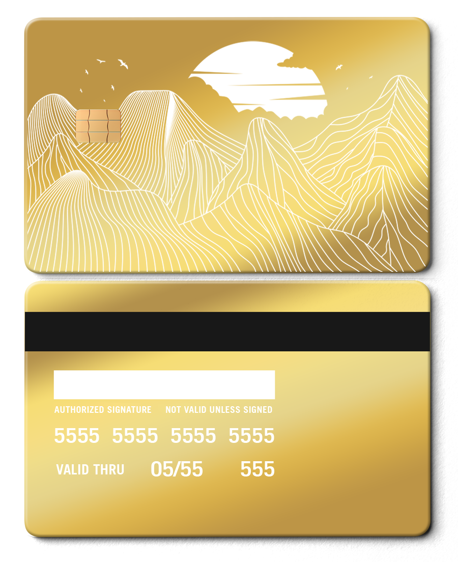 Exclusive limited edition Mountain Line metal cards with unique engraving, high-end custom metal cards worldwide