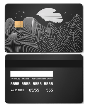 Luxury Mountain Line metal cards featuring intricate engraving, elite custom metal cards for global markets