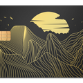 Mountain Line metal card by Gold Wraps, stainless steel with minimalist mountain design