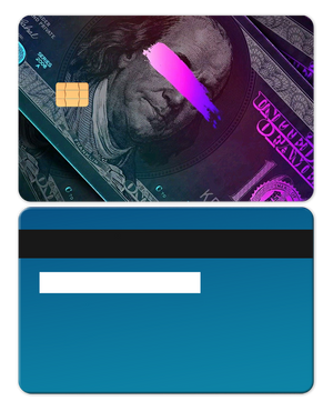 Neon Franklin metal card with intricate engraved artwork, premium custom metal card for international collectors