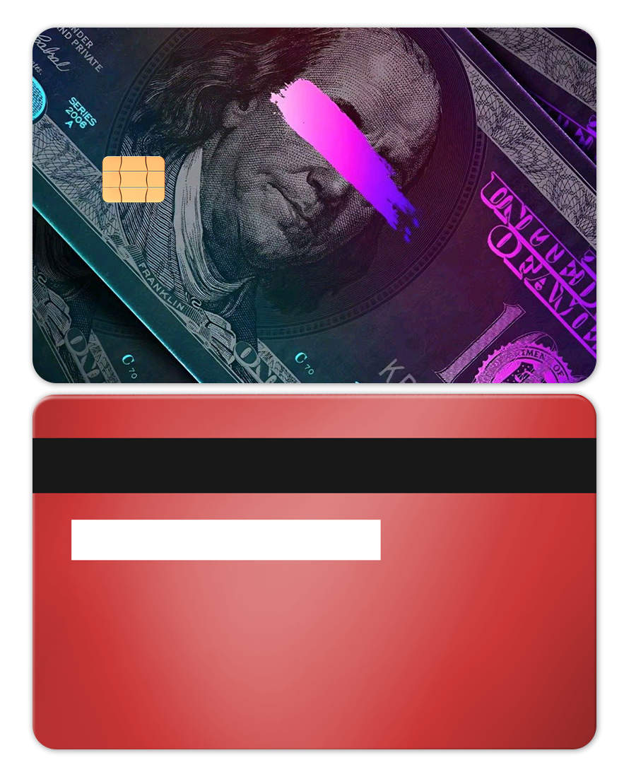 Exclusive luxury Neon Franklin metal card with premium engraving, elite custom metal card for international markets
