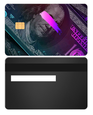 Luxury Neon Franklin metal card featuring intricate engraving, elite custom metal card for global markets