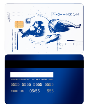 Overpowered metal card with intricate engraved artwork, premium custom metal card for international collectors