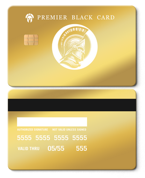 Premier Black metal card with intricate engraved artwork, premium custom metal card for international collectors