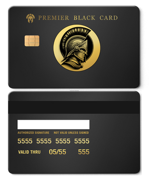 High-end personalized Premier Black metal card with precision engraving, luxury metal card for collectors
