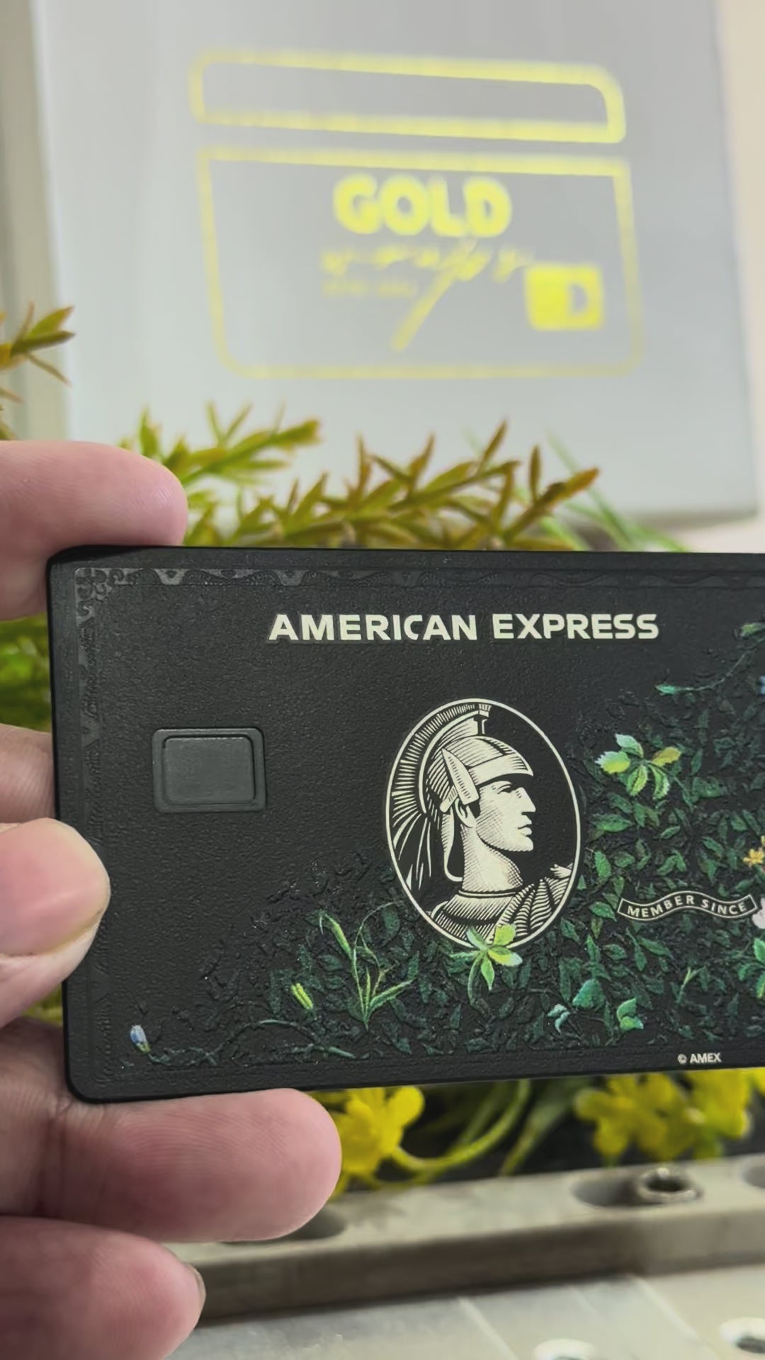 High-end Floral Black American Express metal card designed for premium global banking and executive clients