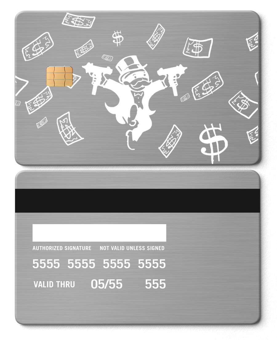 Collector showcase of Raining Monopoly metal card, high-end luxury custom metal card worldwide