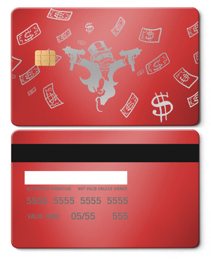 Raining Monopoly metal card with intricate engraved artwork, premium custom metal card for international collectors