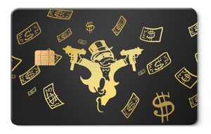 Raining Monopoly metal card by Gold Wraps, stainless steel with Monopoly Man design