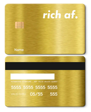 Elite Rich AF metal card with meticulous finishing, premium custom metal card for international buyers