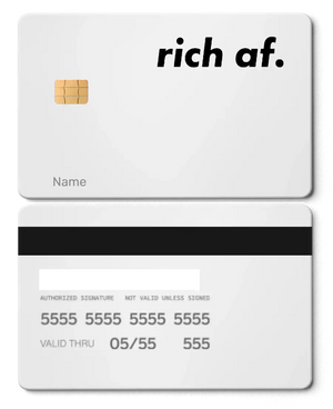 Ultra-premium Rich AF metal card with luxurious engraved design, elite custom metal card for global buyers