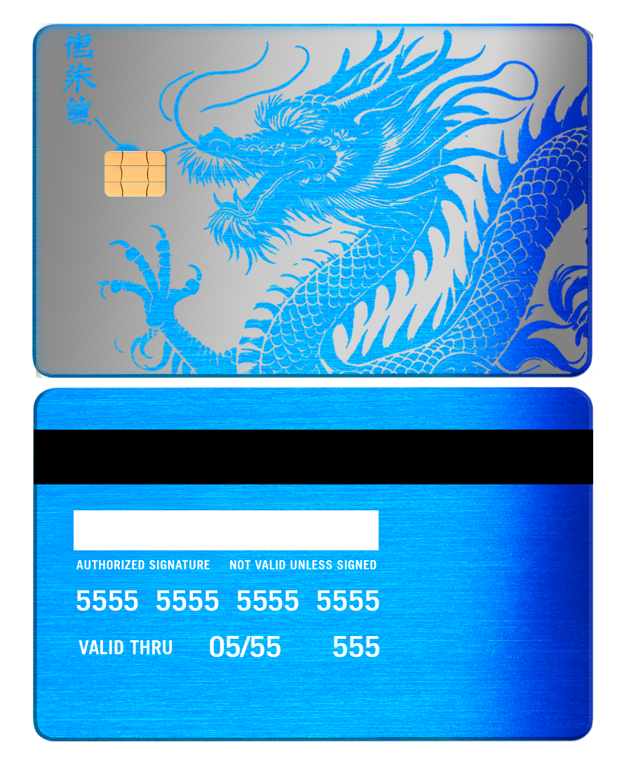 Luxury edition Script Dragon metal card with detailed engraving, high-quality metal card for collectors