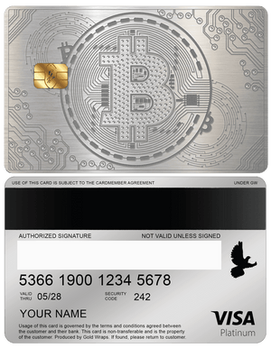 Premium silver Bitcoin metal card for high-end crypto enthusiasts