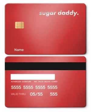Sugar Daddy metal card with intricate engraved artwork, premium custom metal card for international collectors