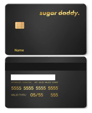 Exclusive Sugar Daddy metal card with sophisticated engraved artwork, premium custom metal card worldwide