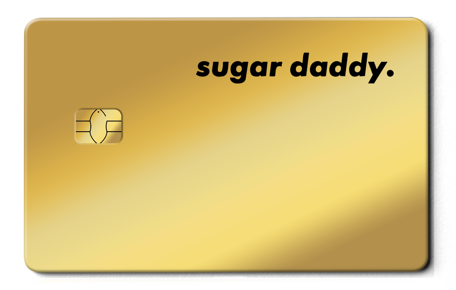Sugar Daddy metal card by Gold Wraps, premium stainless steel statement card