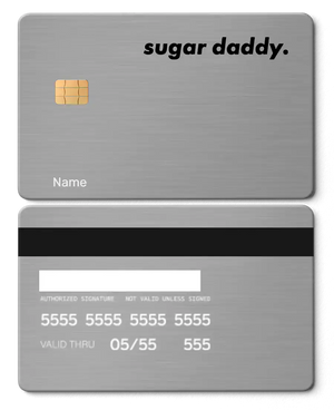Premium Sugar Daddy metal card showcased with luxury craftsmanship, custom metal card for global collectors