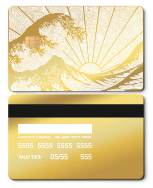 Luxury edition The Great Wave metal card with detailed engraving, high-quality metal card for collectors