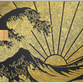 The Great Wave metal card by Gold Wraps, stainless steel with Hokusai wave design