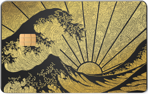 The Great Wave metal card by Gold Wraps, stainless steel with Hokusai wave design