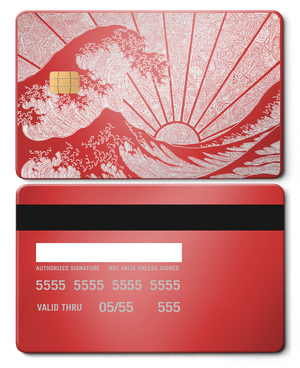 Premium The Great Wave metal card showcased with luxury craftsmanship, custom metal card for global collectors
