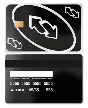 UNO Reverse metal card with intricate engraved artwork, premium custom metal card for international collectors
