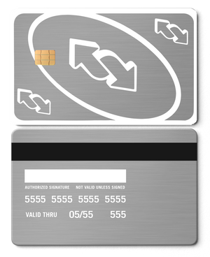 Exclusive custom edition UNO Reverse metal card with superior engraving, premium custom metal card worldwide