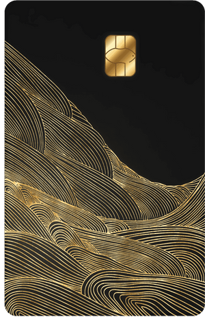 Wavy Mahol metal card by Gold Wraps, stainless steel with South Asian wave pattern design