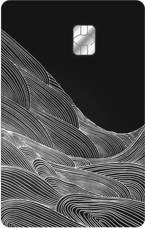 Luxury Wavy Mahol vertical metal card featuring artistic flowing patterns